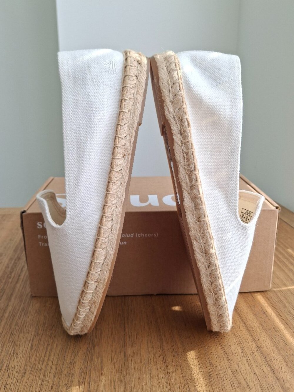 (New) Soludos – Smoking‎ Slipper Canvas Espadrilles (White) – Women's 7-7.5 - Picture 4 of 14
